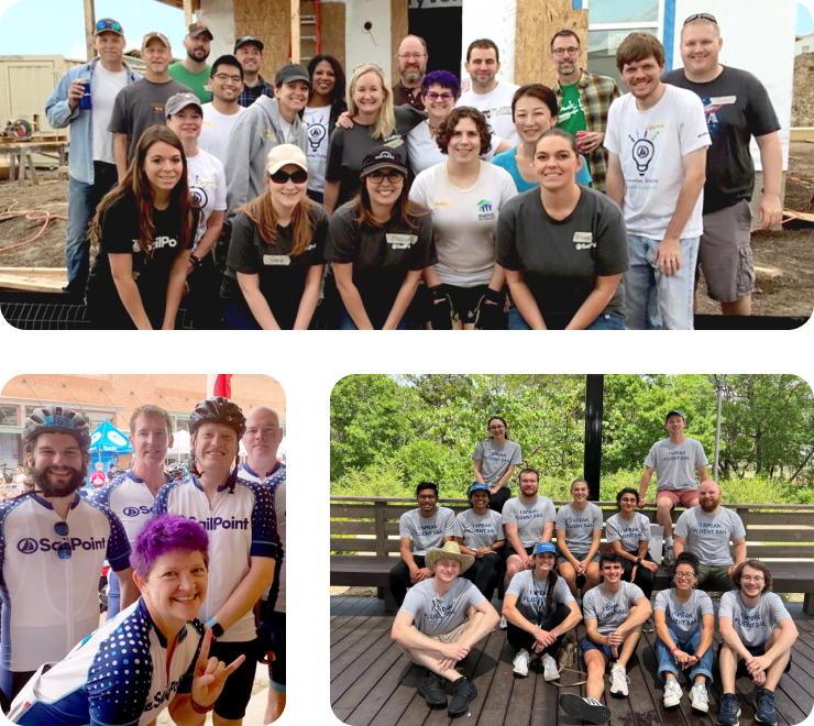 sailpoint team members pose for a group photo during a volunteer activity